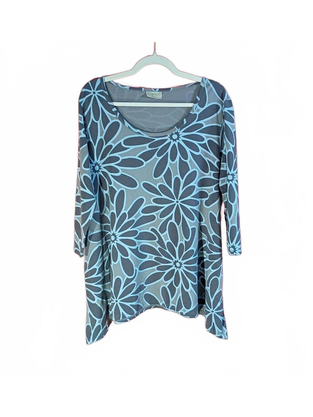 iCantoo Floral Pattern Long Sleeve Top Size L